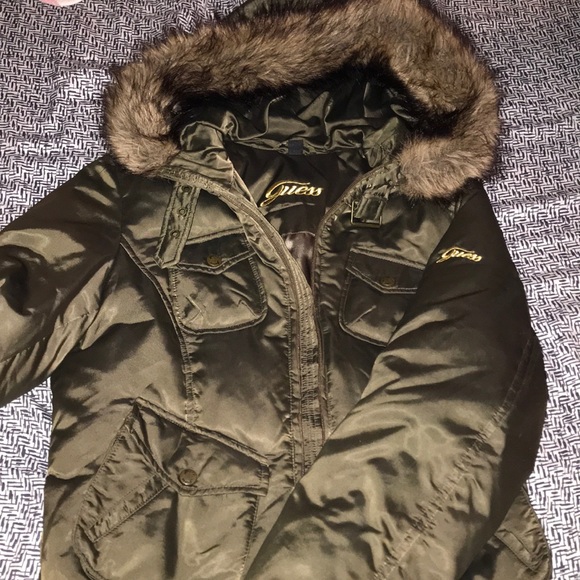 guess green parka
